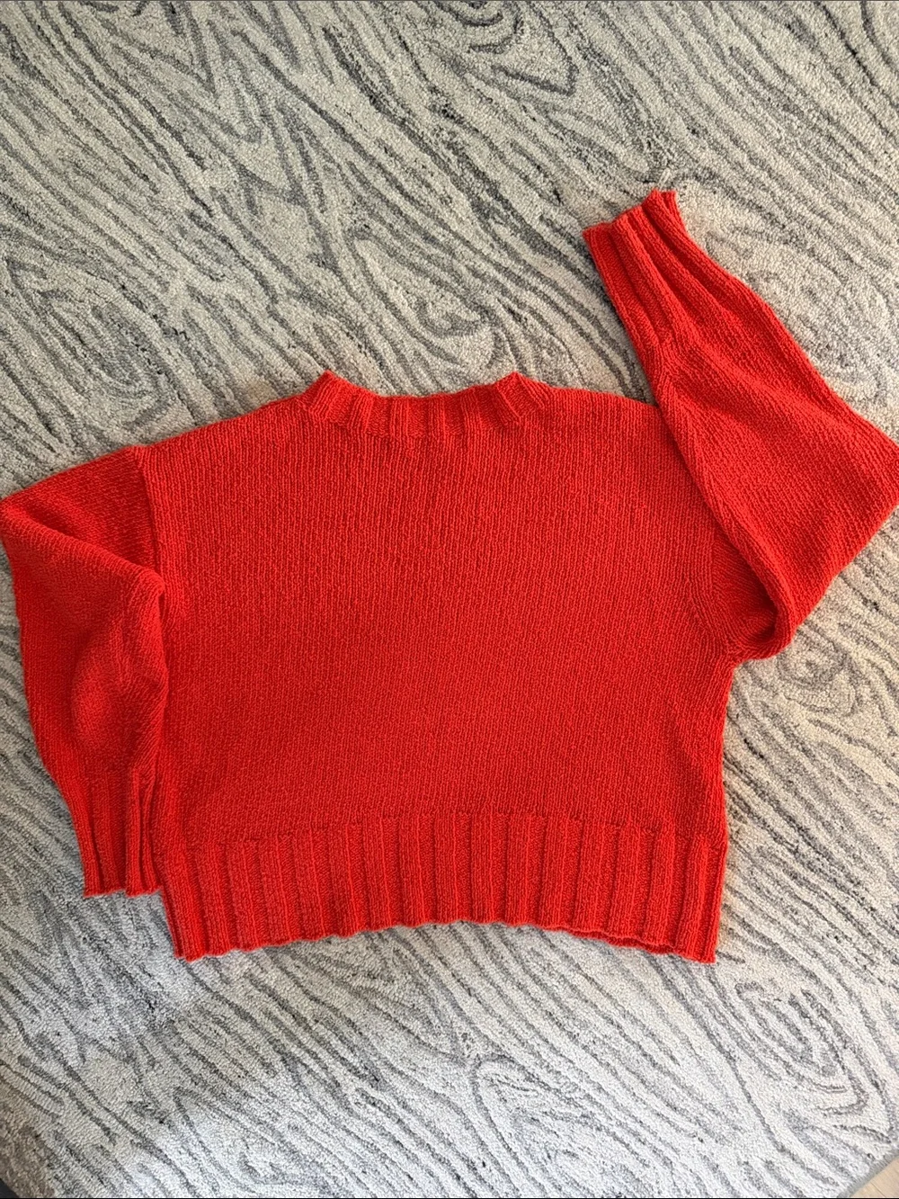 J. Crew Bright Orange Cropped Crewneck Sweater